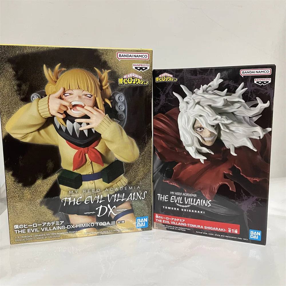 Bandai Original Anime Action Figure MY HERO ACADEMIA THE EVIL VILLAINS-DX-HIMIKO TOGA Ⅲ PVC TOMURA SHIGARAKI Model Toys 10-18CM