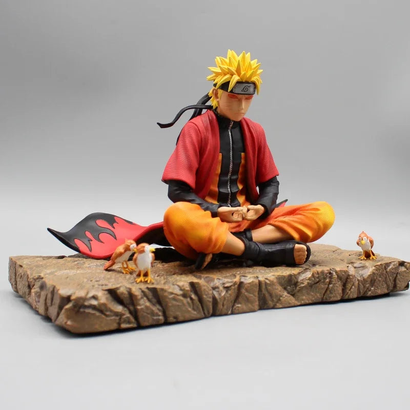 14CM Anime Naruto Action Figures Uzumaki Naruto Sennin Moodo Sit In Meditation Pvc Figurine Collection Model Statue Toy Gift
