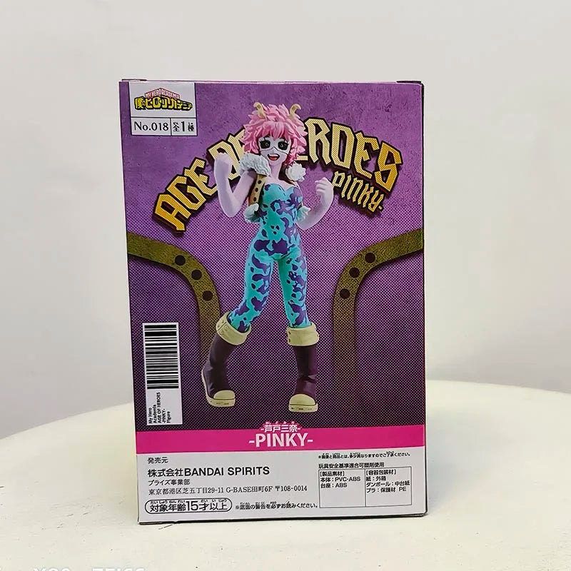 Bandai Original My Hero Academia Anime Figure AOH Ashido Mina PINKY Action Figure Toys for Kids Gift Collectible Model Ornaments