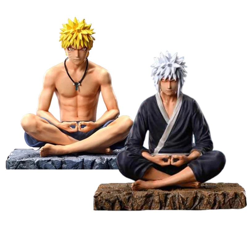 15cm Naruto Shippuden Figurine Uzumaki Naruto Meditating Jiraiya Action Figures PVC Anime Model Collection Perimeter Toys Gifts