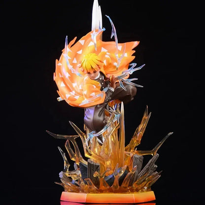 35cm Anime Demon Slayer Figures Agatsuma Zenitsu Action Figures Pvc Model Thunderclap Flash Effect Ornament Toys Birthday Gifts
