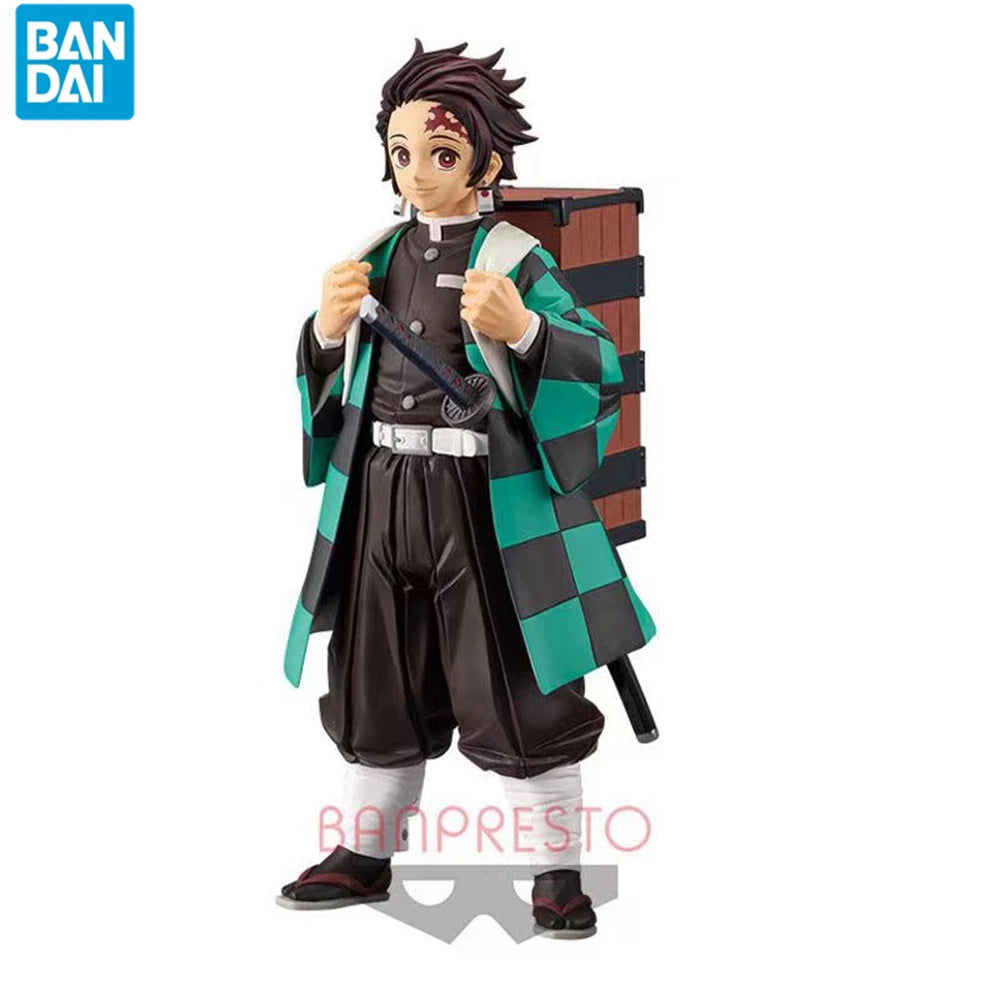 Original BANPRESTO Demon Slayer Kamado Tanjirou Anime Figure 15CM Bandai Kimetsu no Yaiba PVC Action Figures Model Toys Gifts