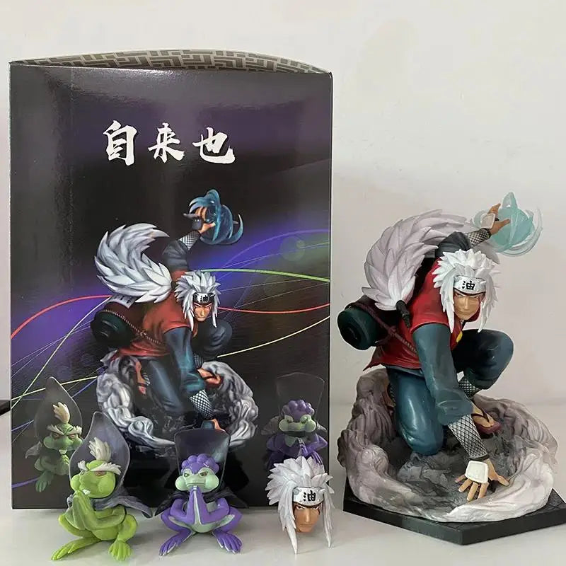Naruto Anime Jiraiya Shippuden Figure PVC Ninja Hama Sennin Gk Statue With Frog Toy Collection Model Doll Gift Room Decoration
