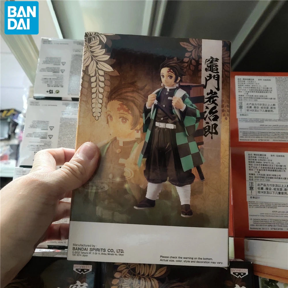 Original BANPRESTO Demon Slayer Kamado Tanjirou Anime Figure 15CM Bandai Kimetsu no Yaiba PVC Action Figures Model Toys Gifts