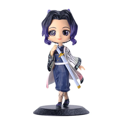 Anime Demon Slayer Figure Nezuko Tanjirou Zenitsu Inosuke Kyoujurou Giyuu Kawaii Qposket Figural  Model Toy Collect Gift