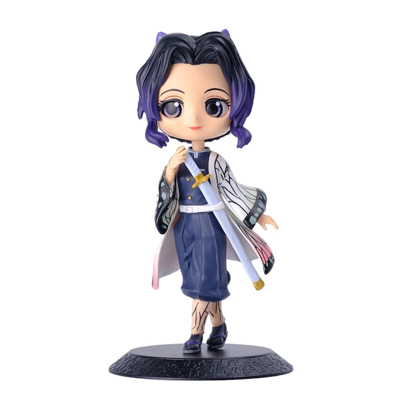 Anime Demon Slayer Figure Nezuko Tanjirou Zenitsu Inosuke Kyoujurou Giyuu Kawaii Qposket Figural  Model Toy Collect Gift