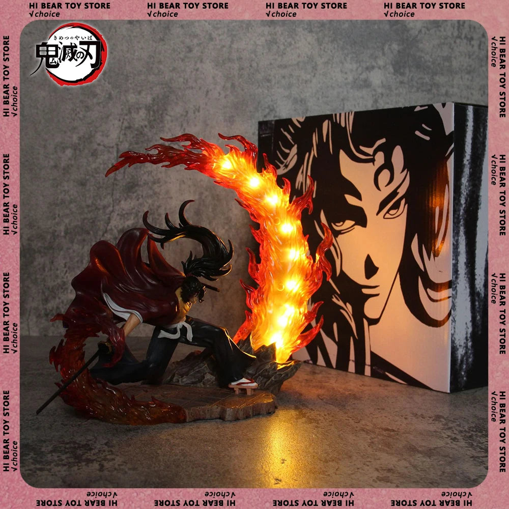 Demon Slayer Anime Figures Tsugikuni Yoriichi Action Figure With Light 23cm Pvc Statue Figurine Model Doll Toys Christmas Gifts
