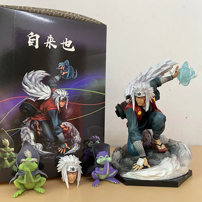 Naruto Anime Jiraiya Shippuden Figure PVC Ninja Hama Sennin Gk Statue With Frog Toy Collection Model Doll Gift Room Decoration
