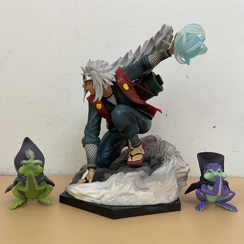 Naruto Anime Jiraiya Shippuden Figure PVC Ninja Hama Sennin Gk Statue With Frog Toy Collection Model Doll Gift Room Decoration