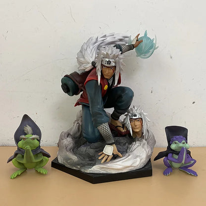 Naruto Anime Jiraiya Shippuden Figure PVC Ninja Hama Sennin Gk Statue With Frog Toy Collection Model Doll Gift Room Decoration