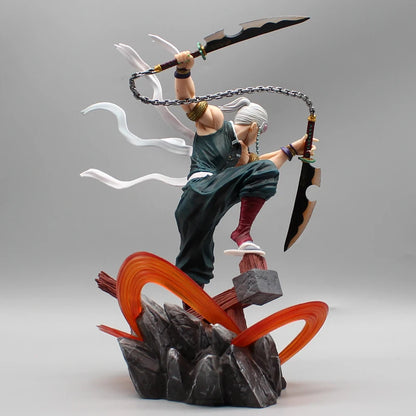 27cm Demon Slayer figures Uzui Tengen Figures 2 Heads Kimetsu No Yaiba Anime Figures Figurine Gk Pvc Statue Model Toys Gift