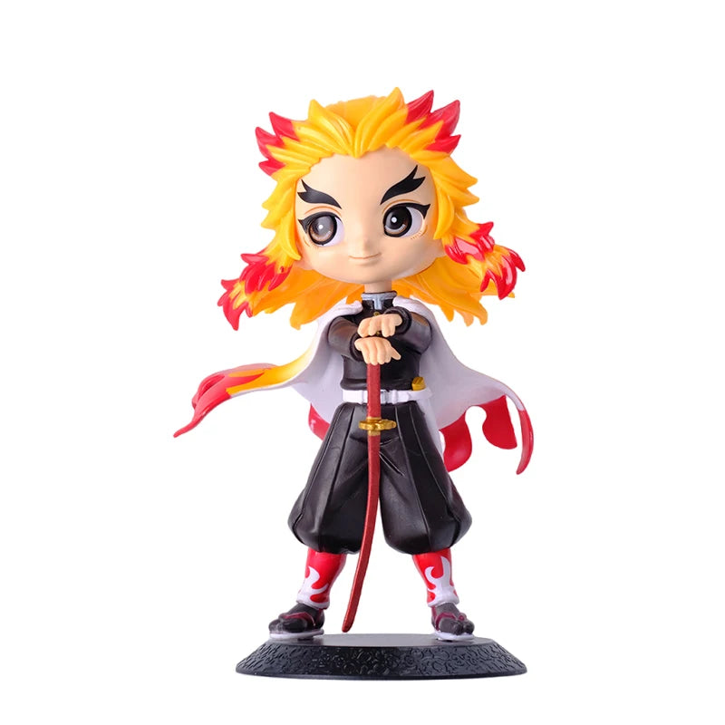 Anime Demon Slayer Figure Nezuko Tanjirou Zenitsu Inosuke Kyoujurou Giyuu Kawaii Qposket Figural  Model Toy Collect Gift