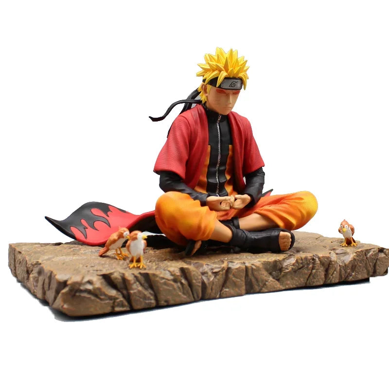 14CM Anime Naruto Action Figures Uzumaki Naruto Sennin Moodo Sit In Meditation Pvc Figurine Collection Model Statue Toy Gift