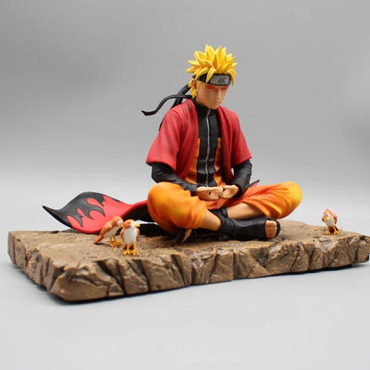 14CM Anime Naruto Action Figures Uzumaki Naruto Sennin Moodo Sit In Meditation Pvc Figurine Collection Model Statue Toy Gift