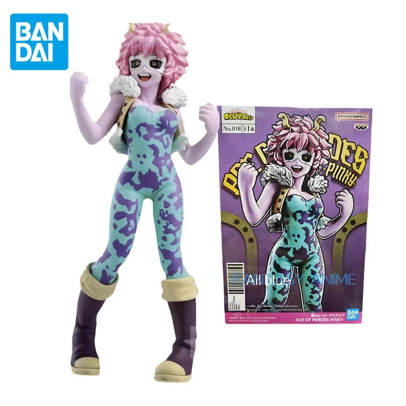 Bandai Original My Hero Academia Anime Figure AOH Ashido Mina PINKY Action Figure Toys for Kids Gift Collectible Model Ornaments